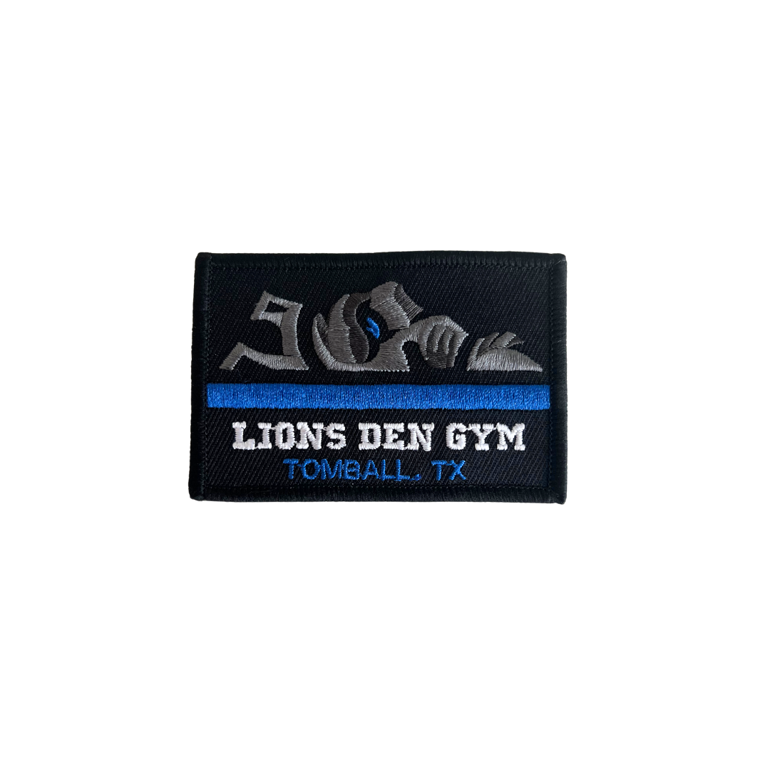 Lions Den Gym Pull Patch : Blue Line