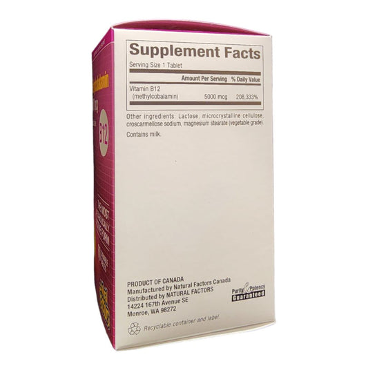 NATURAL FACTORS - METHYLCOBALAMIN B12 5000mcg