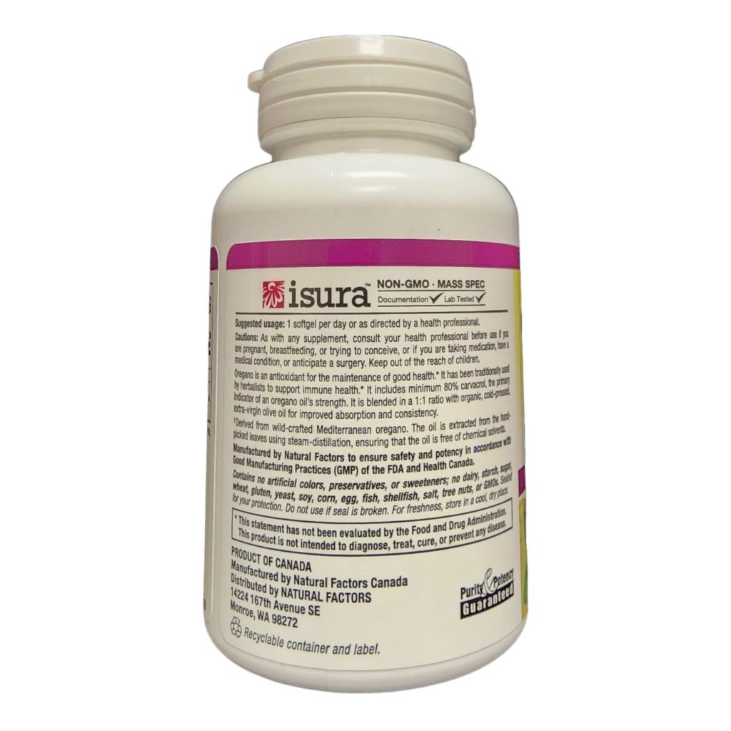 NATURAL FACTORS - OIL OF OREGANO 180MG