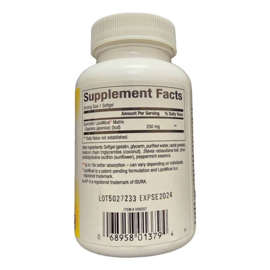 NATURAL FACTORS - QUERCETIN LIPOMICEL - MATRIX HIGHER ABSORBTION