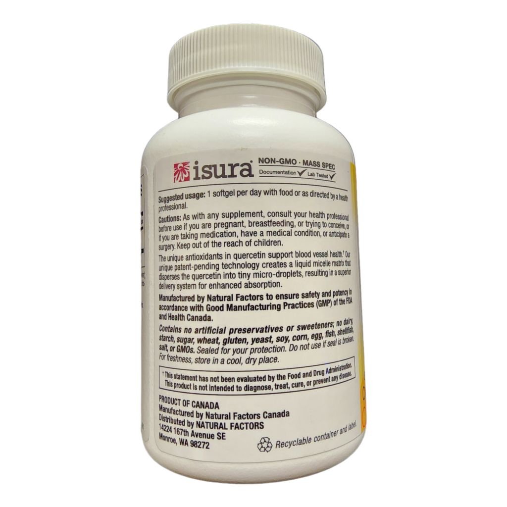 NATURAL FACTORS - QUERCETIN LIPOMICEL - MATRIX HIGHER ABSORBTION