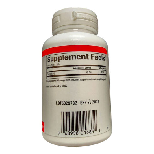 NATURAL FACTORS - ZINC CHELATE 25MG