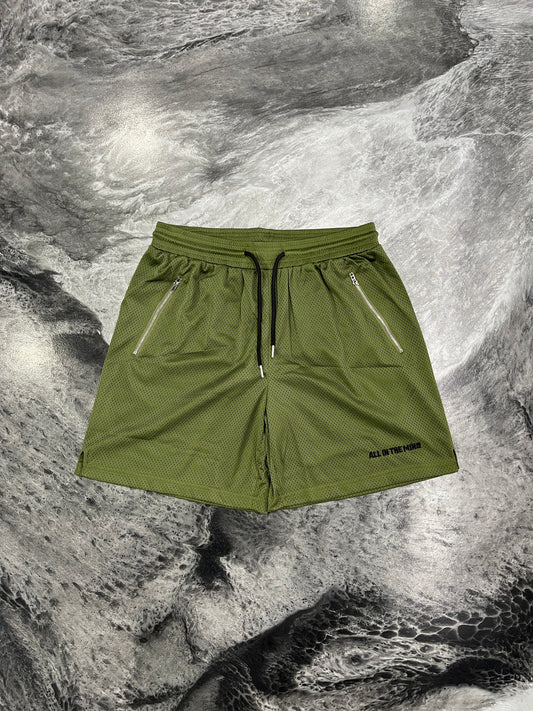CORE MESH SHORTS - OLIVE GREEN